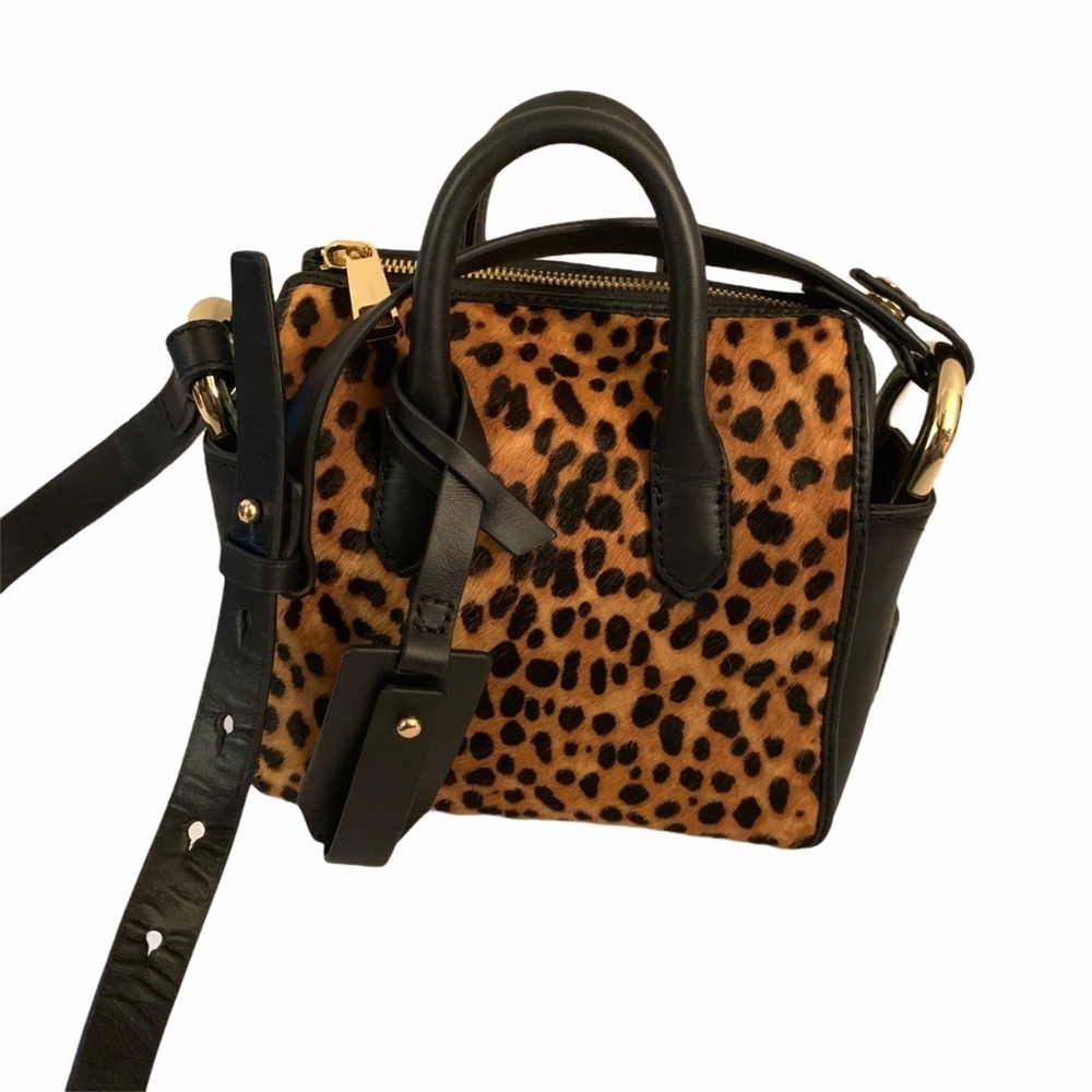 Crew Harper Mini Satchel Crossbody Leopard Calf Hair - Picture 4 of 15